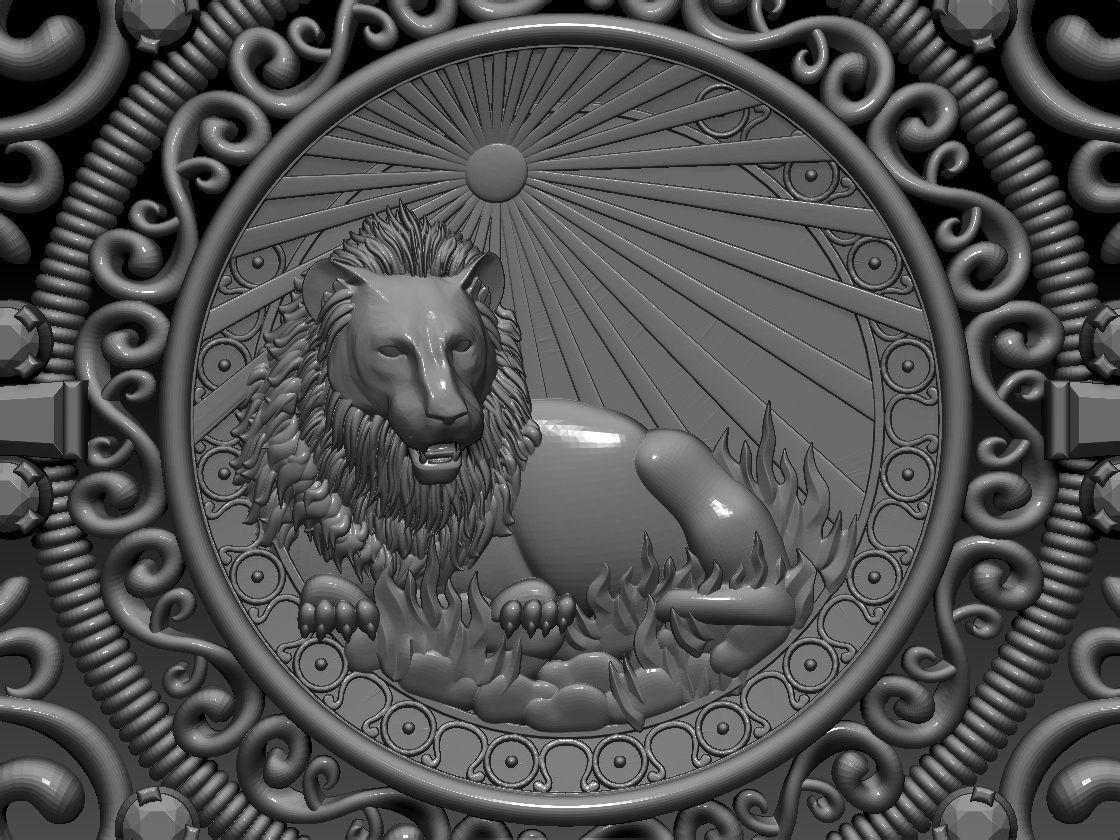 Zodiac sign Lion Horoscope pendant 3d Print Model 3D print model_29