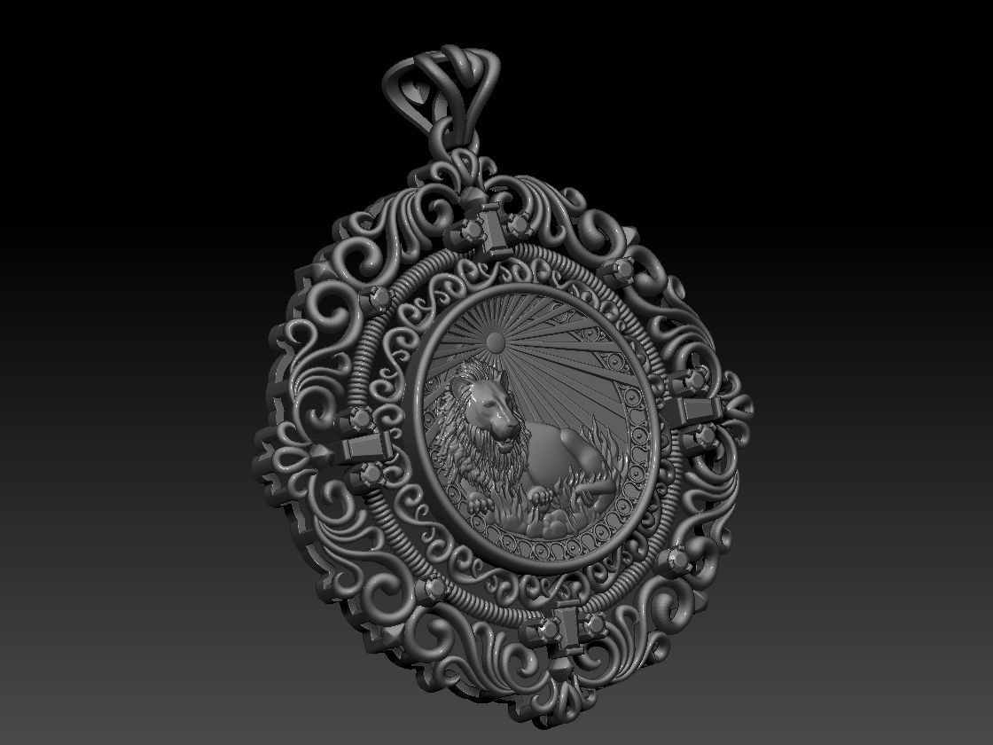 Zodiac sign Lion Horoscope pendant 3d Print Model 3D print model_36