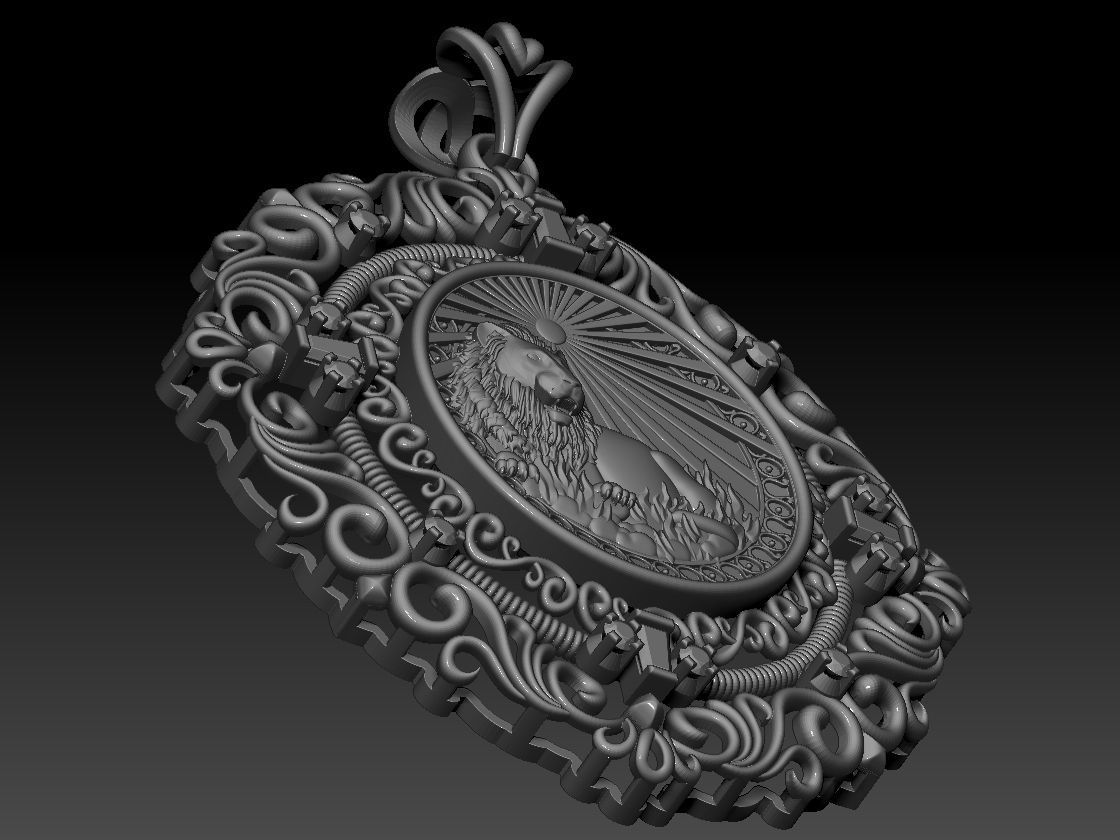 Zodiac sign Lion Horoscope pendant 3d Print Model 3D print model_34