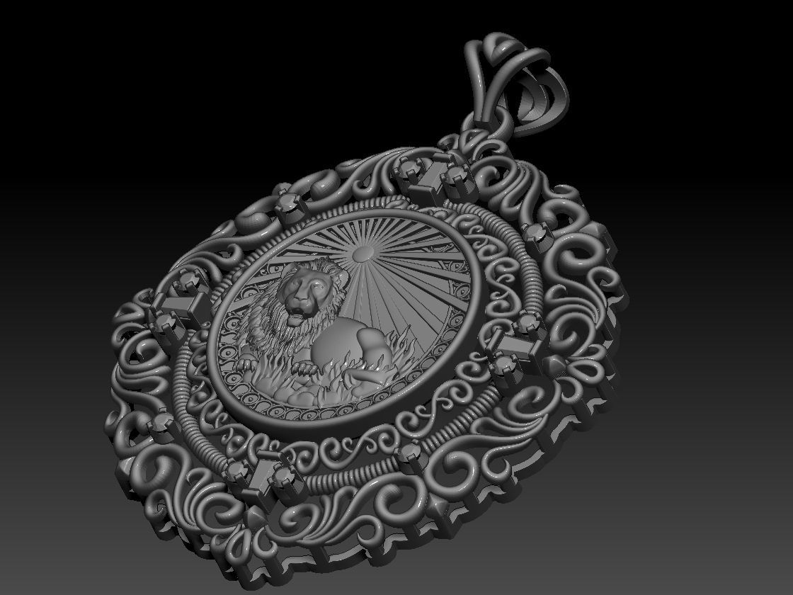 Zodiac sign Lion Horoscope pendant 3d Print Model 3D print model_38