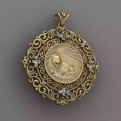 Zodiac sign Lion Horoscope pendant 3d Print Model 