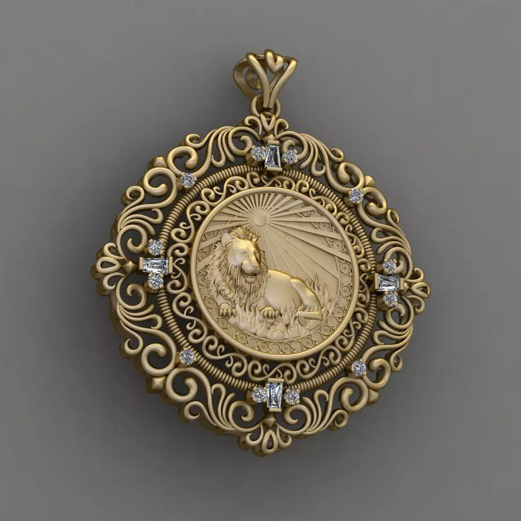 Zodiac sign Lion Horoscope pendant 3d Print Model 3D print model_0