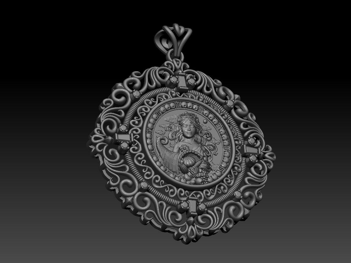 Zodiac sign Virgo pendant print Model 3D print model 3D print model_2