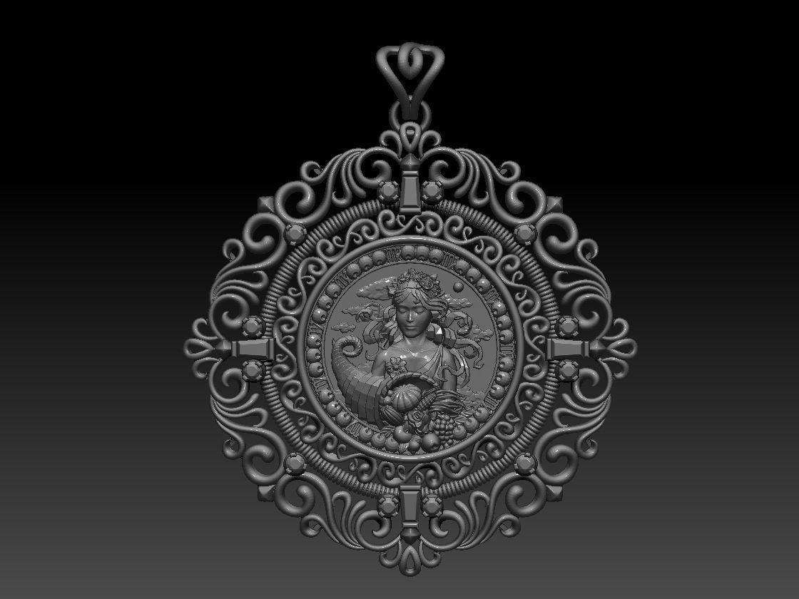 Zodiac sign Virgo pendant print Model 3D print model 3D print model_1