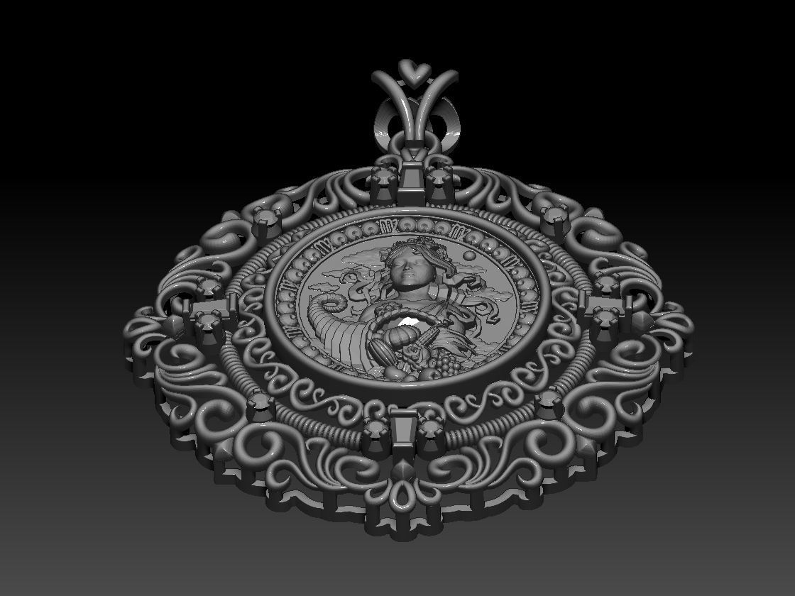 Zodiac sign Virgo pendant print Model 3D print model 3D print model_6