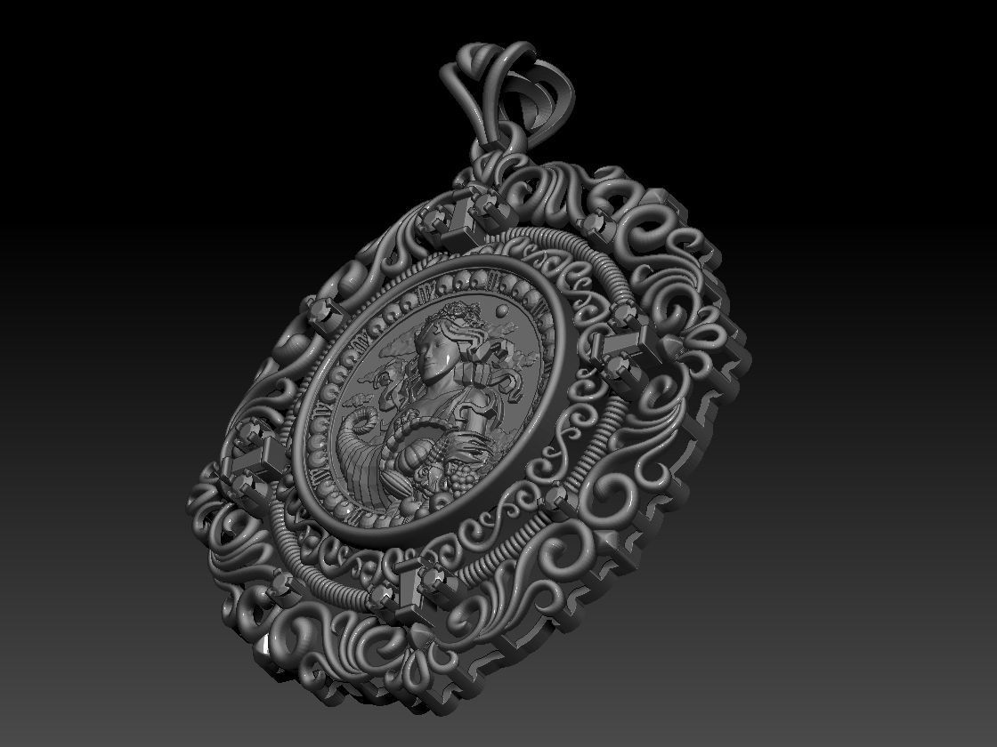 Zodiac sign Virgo pendant print Model 3D print model 3D print model_8