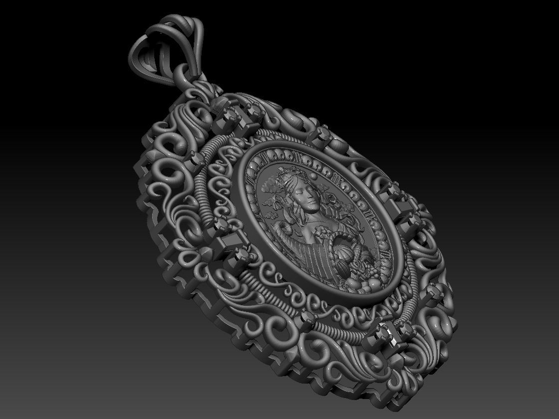 Zodiac sign Virgo pendant print Model 3D print model 3D print model_11
