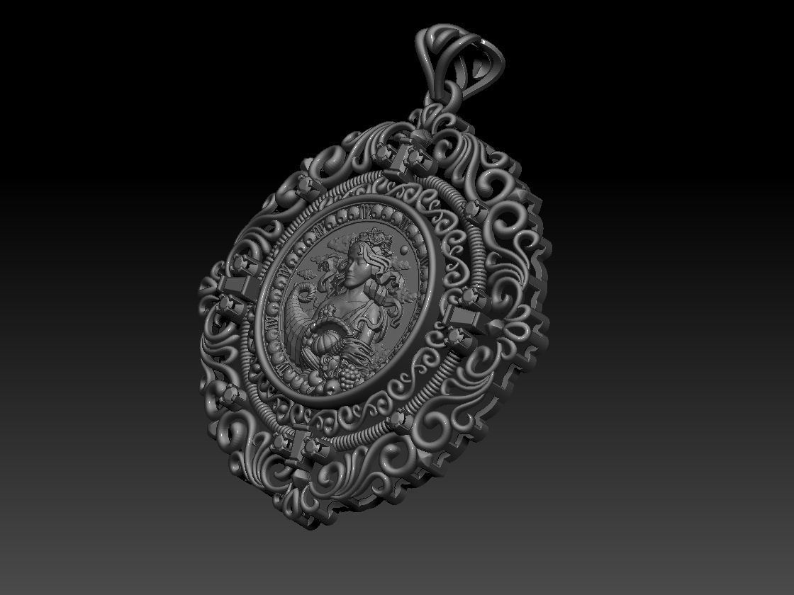 Zodiac sign Virgo pendant print Model 3D print model 3D print model_7