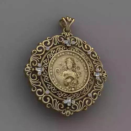 Zodiac sign Virgo pendant print Model 3D print model