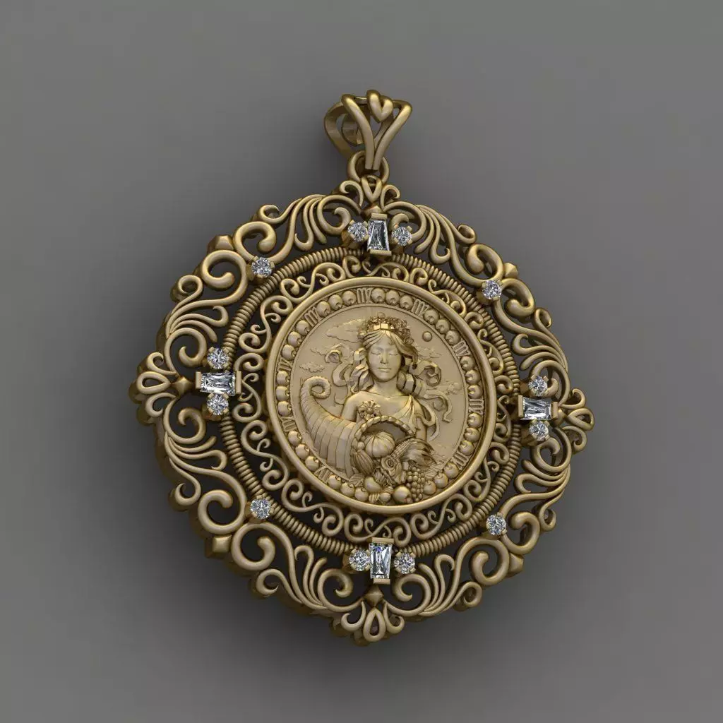 Zodiac sign Virgo pendant print Model 3D print model 3D print model_0