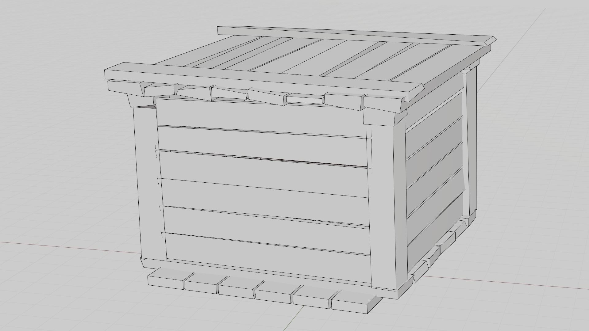 Wooden crate box Game Assets item6 3D model_26