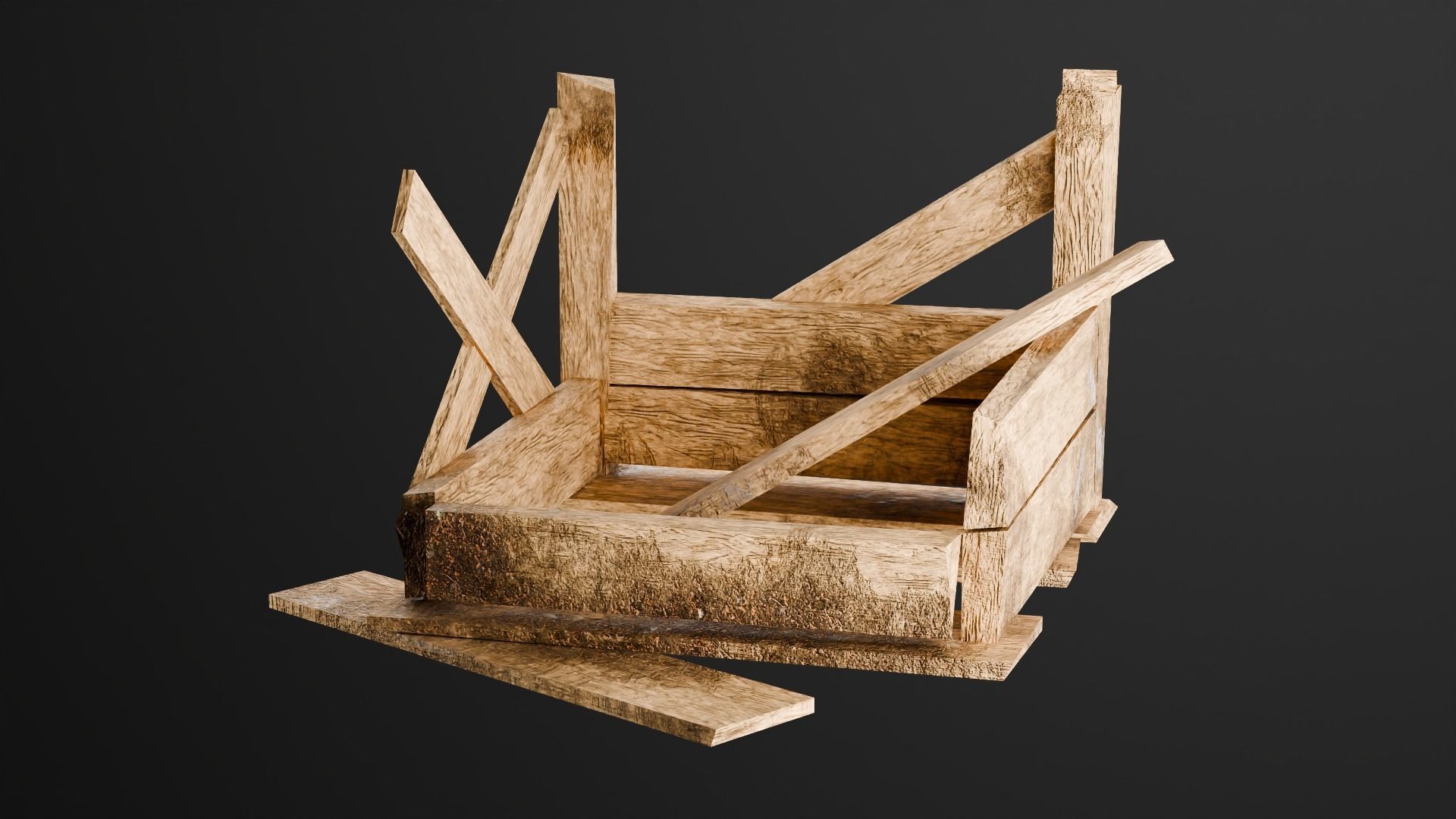 Wooden crate box Game Assets item6 3D model_13