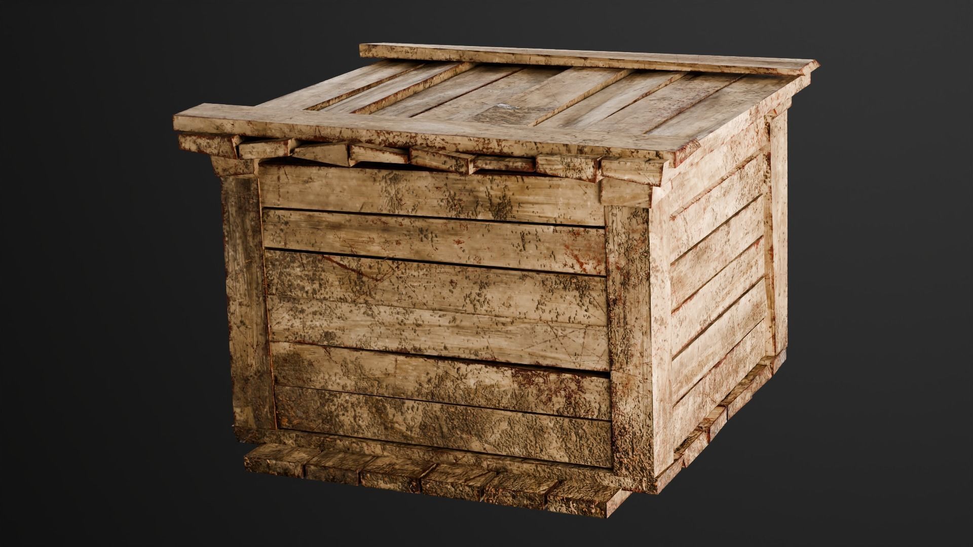 Wooden crate box Game Assets item6 3D model_11
