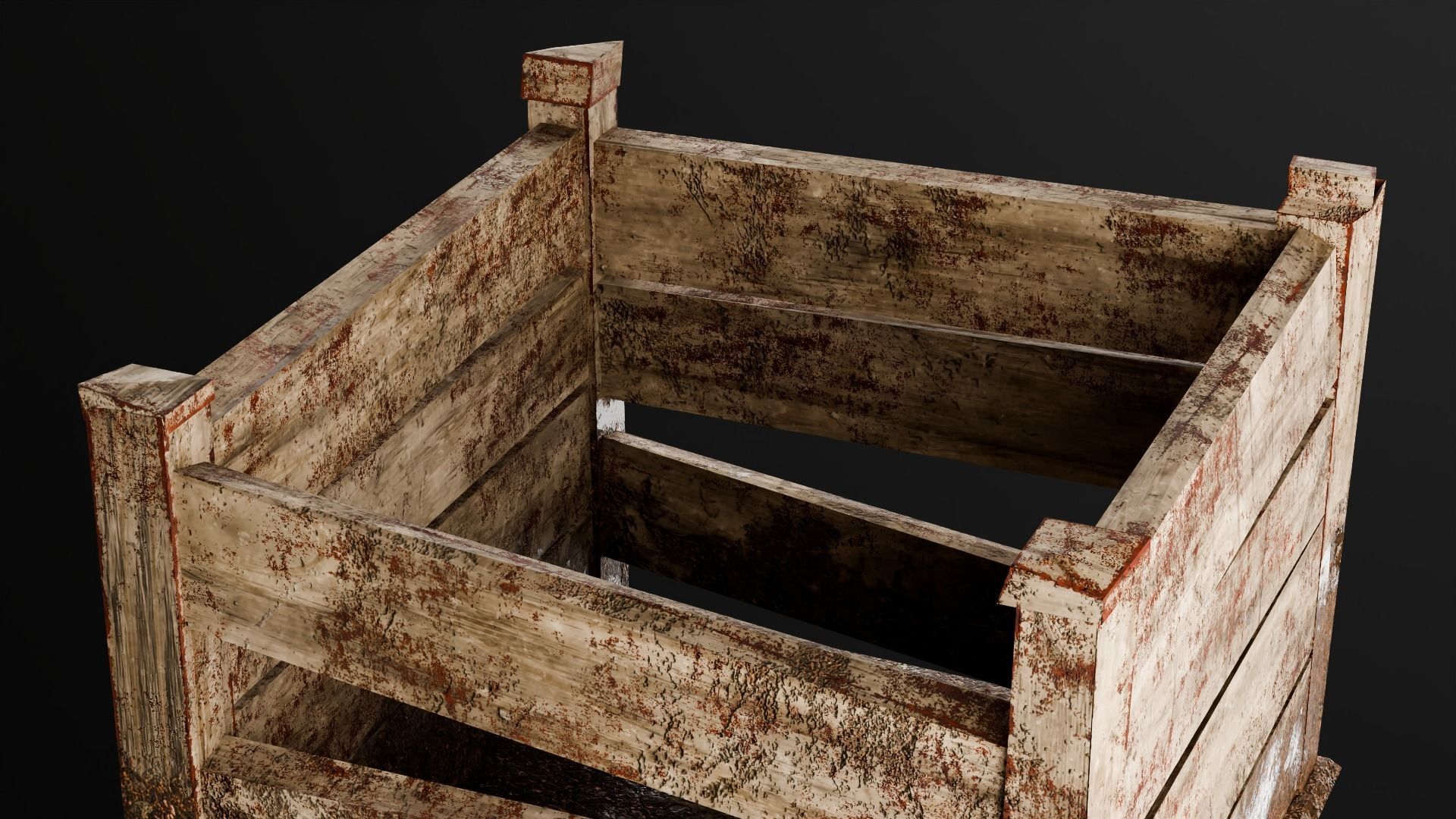 Wooden crate box Game Assets item6 3D model_9