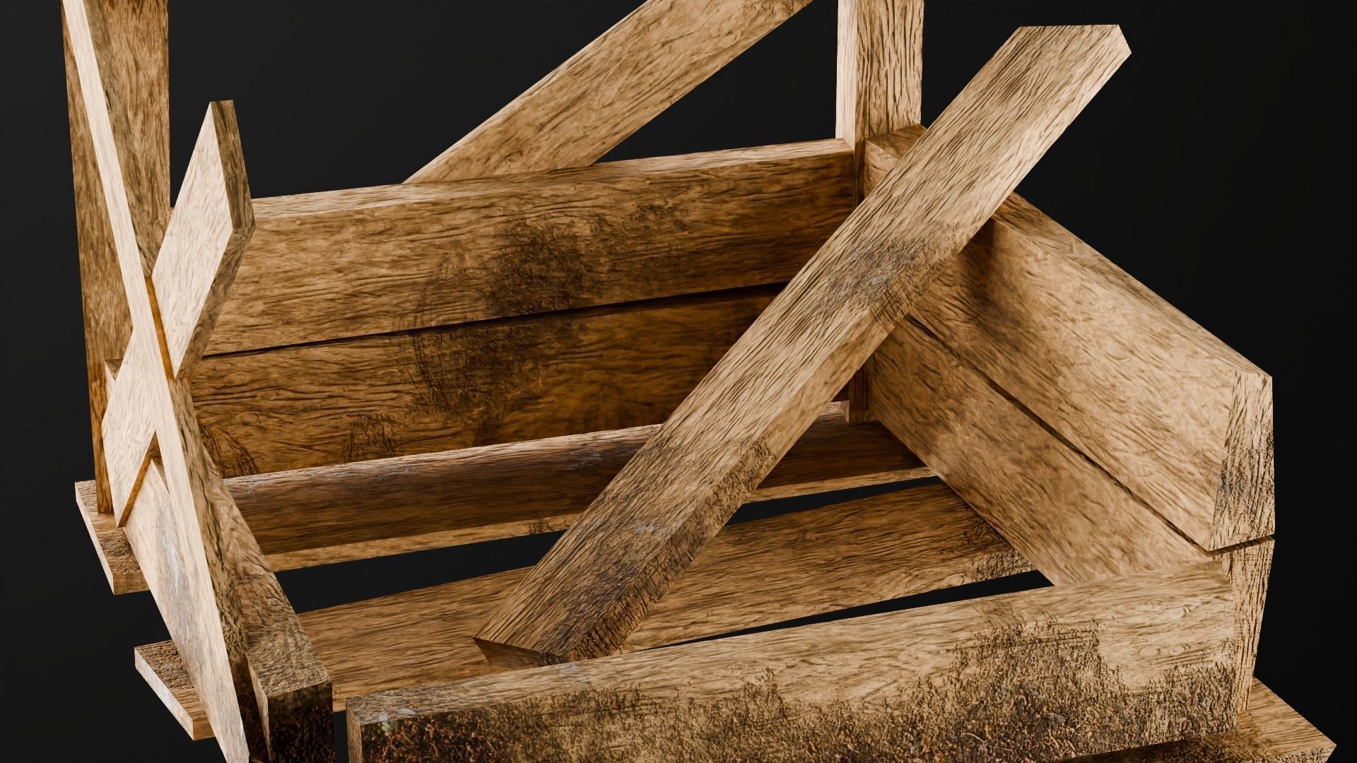 Wooden crate box Game Assets item6 3D model_15