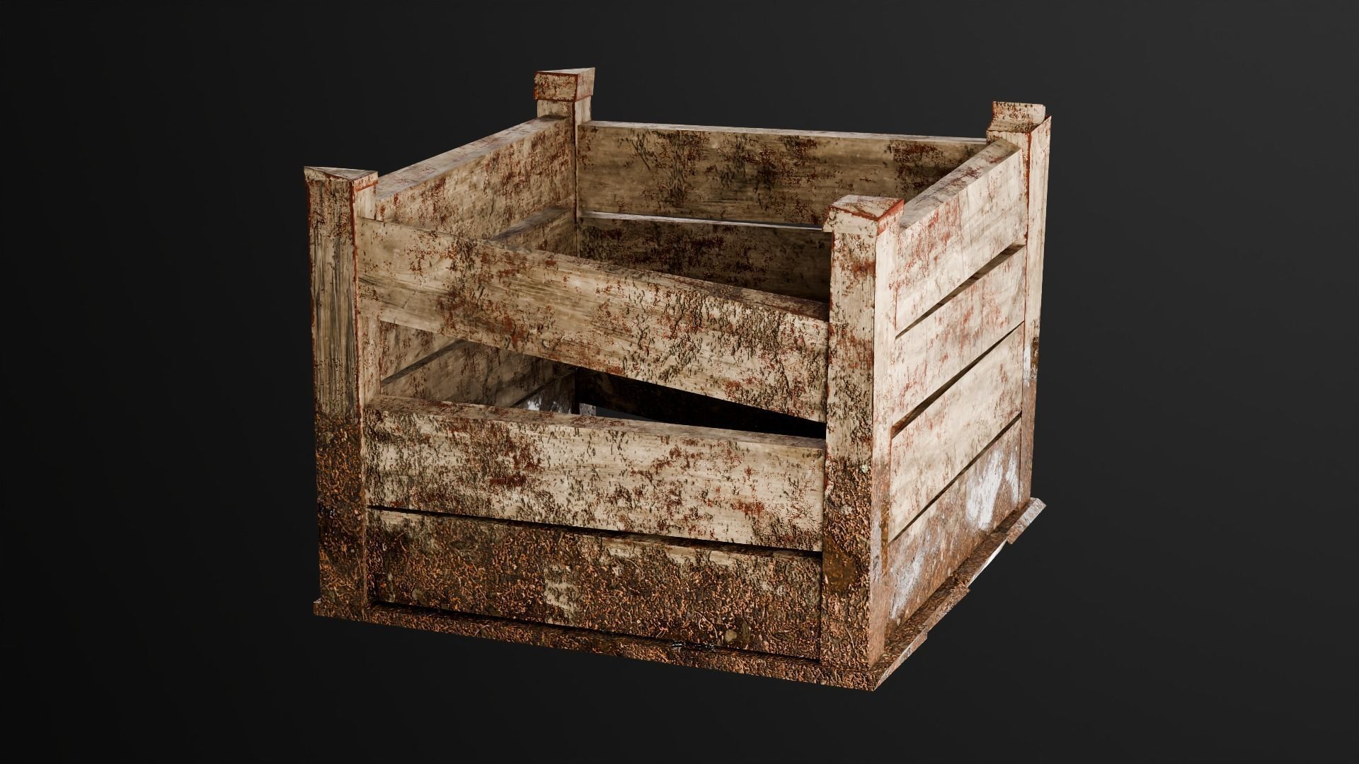 Wooden crate box Game Assets item6 3D model_8