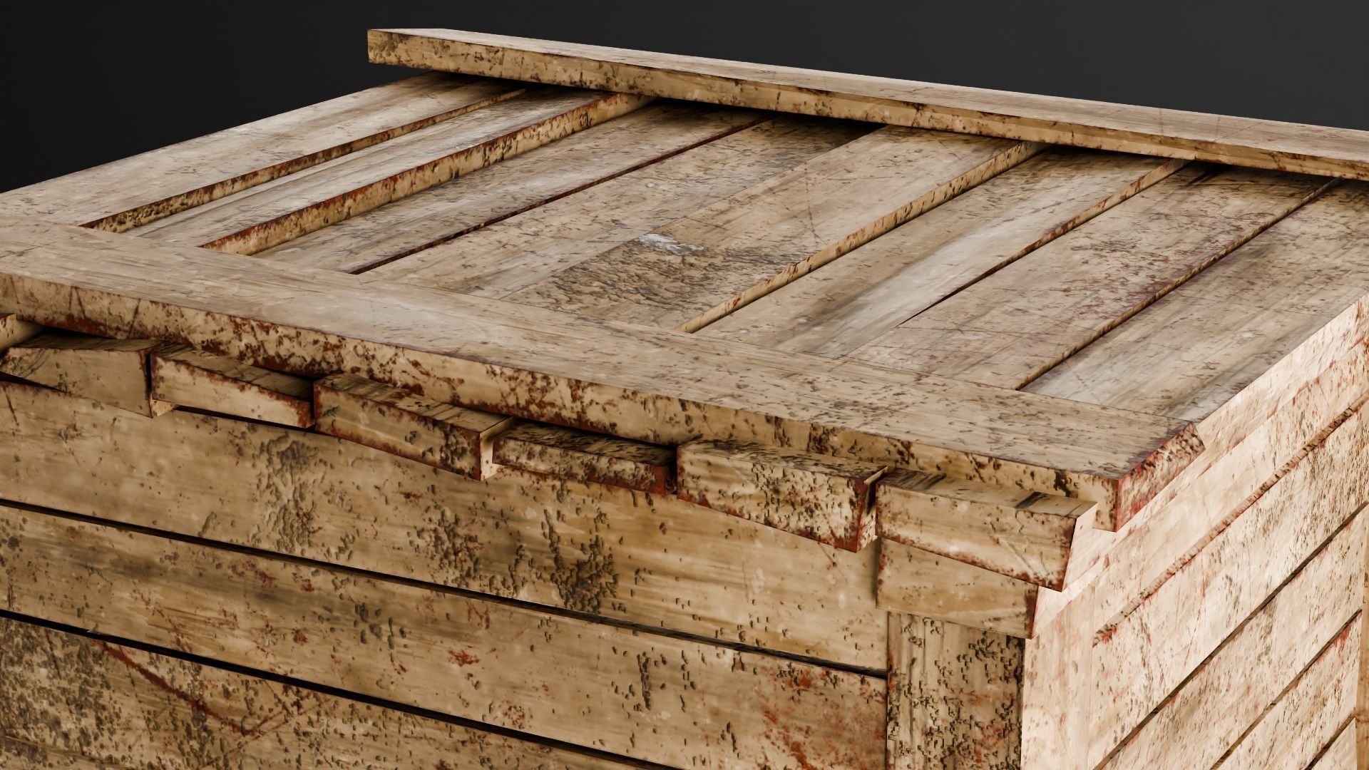 Wooden crate box Game Assets item6 3D model_12