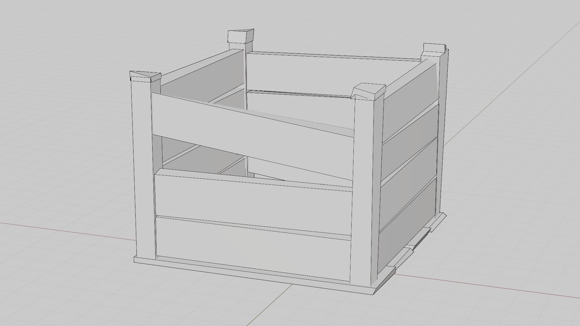 Wooden crate box Game Assets item6 3D model_23