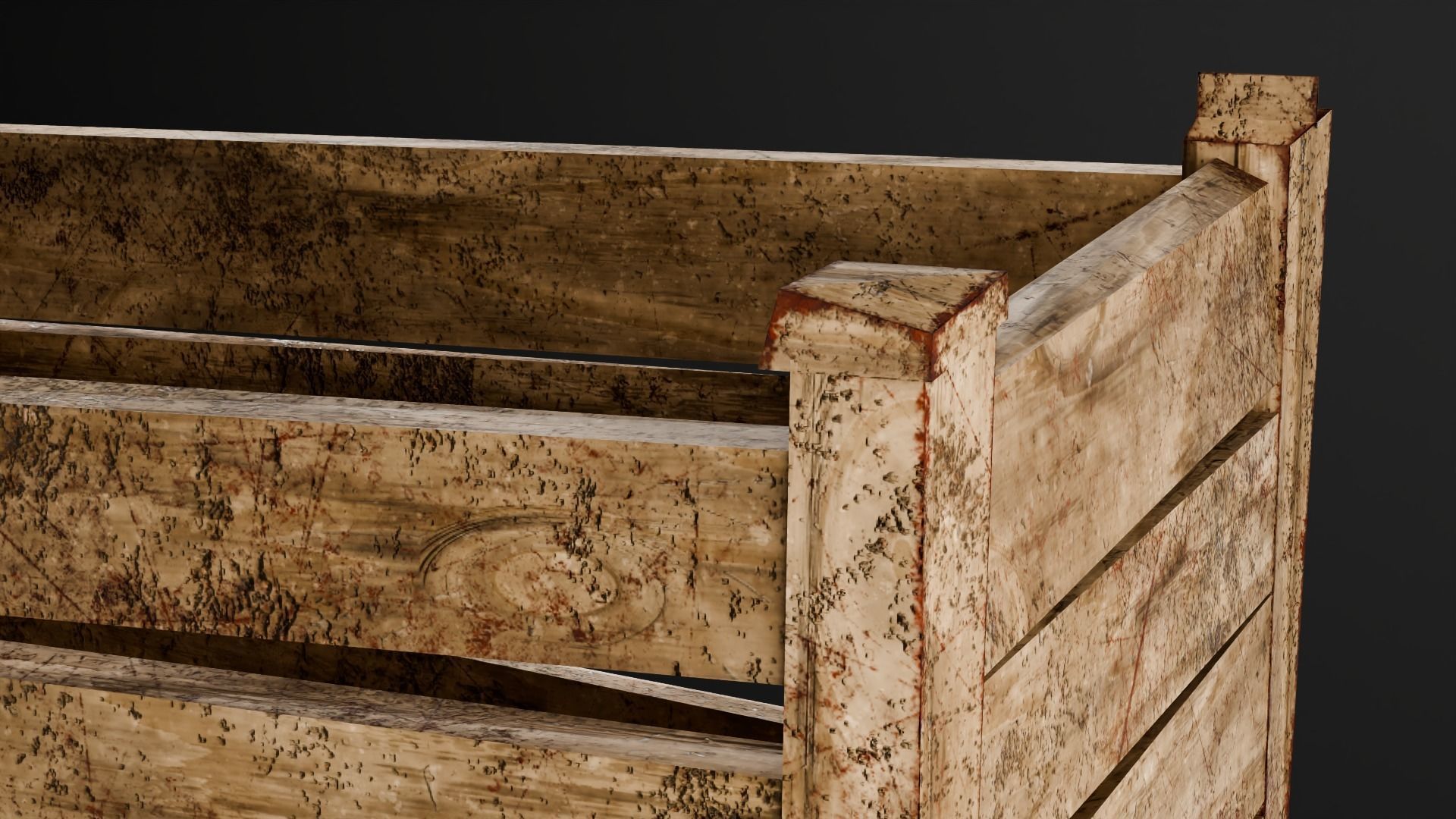 Wooden crate box Game Assets item6 3D model_3