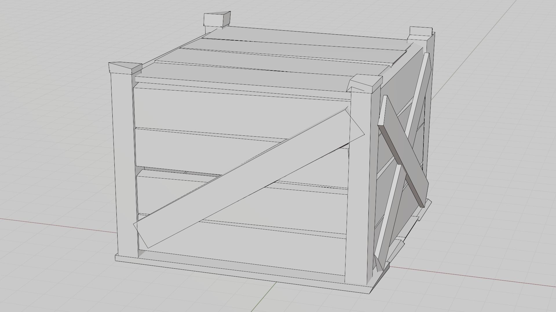 Wooden crate box Game Assets item6 3D model_20