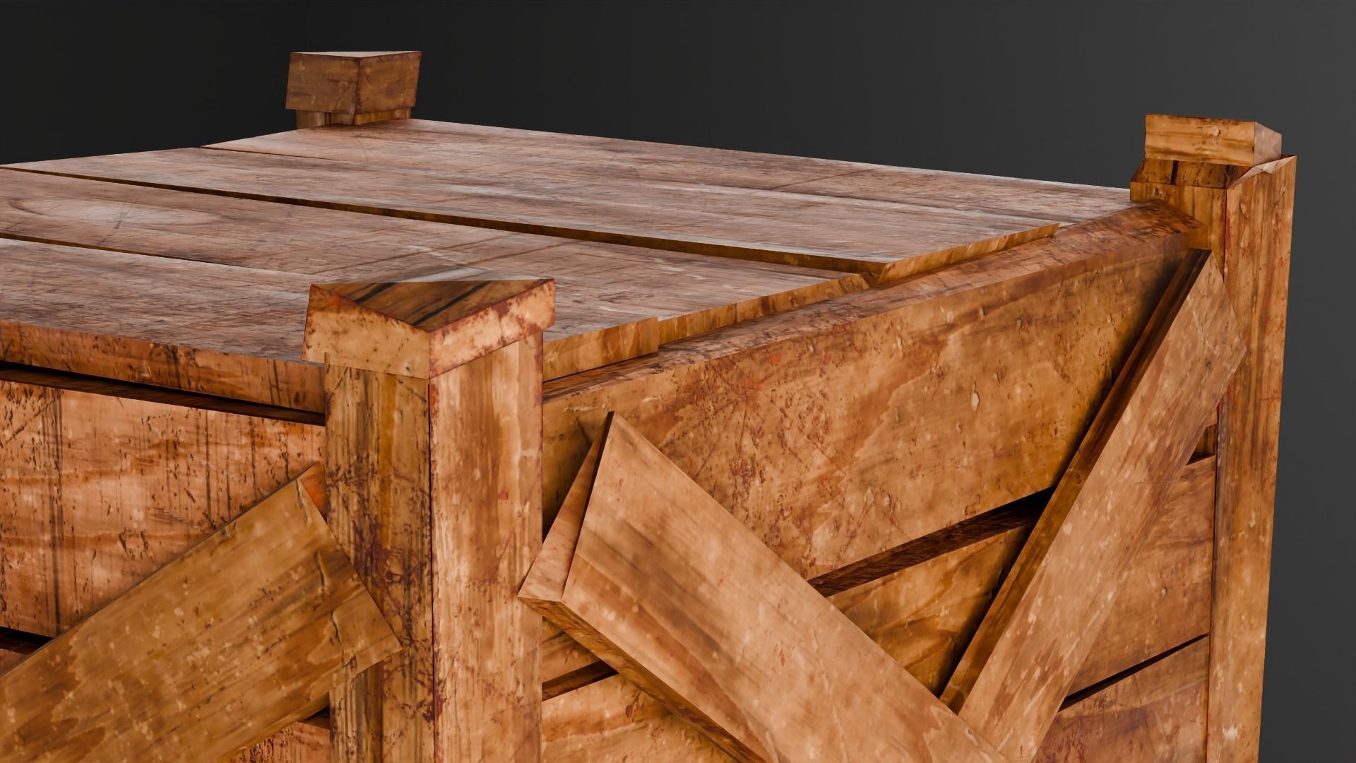 Wooden crate box Game Assets item6 3D model_6