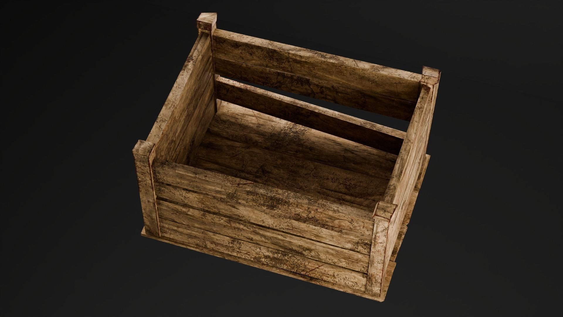 Wooden crate box Game Assets item6 3D model_4