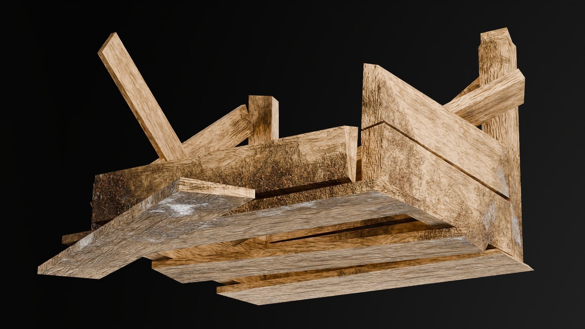 Wooden crate box Game Assets item6 3D model_14