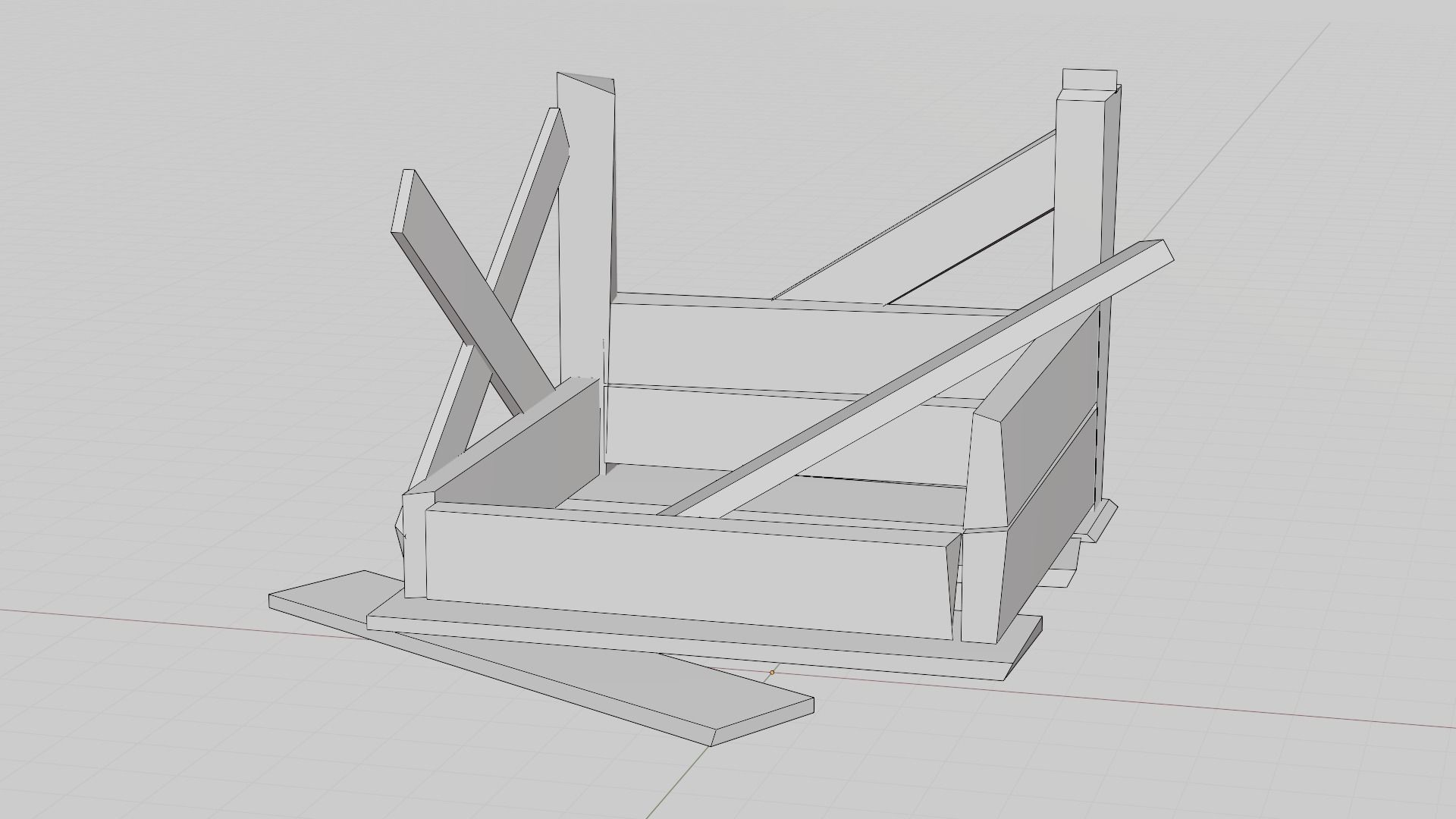 Wooden crate box Game Assets item6 3D model_28