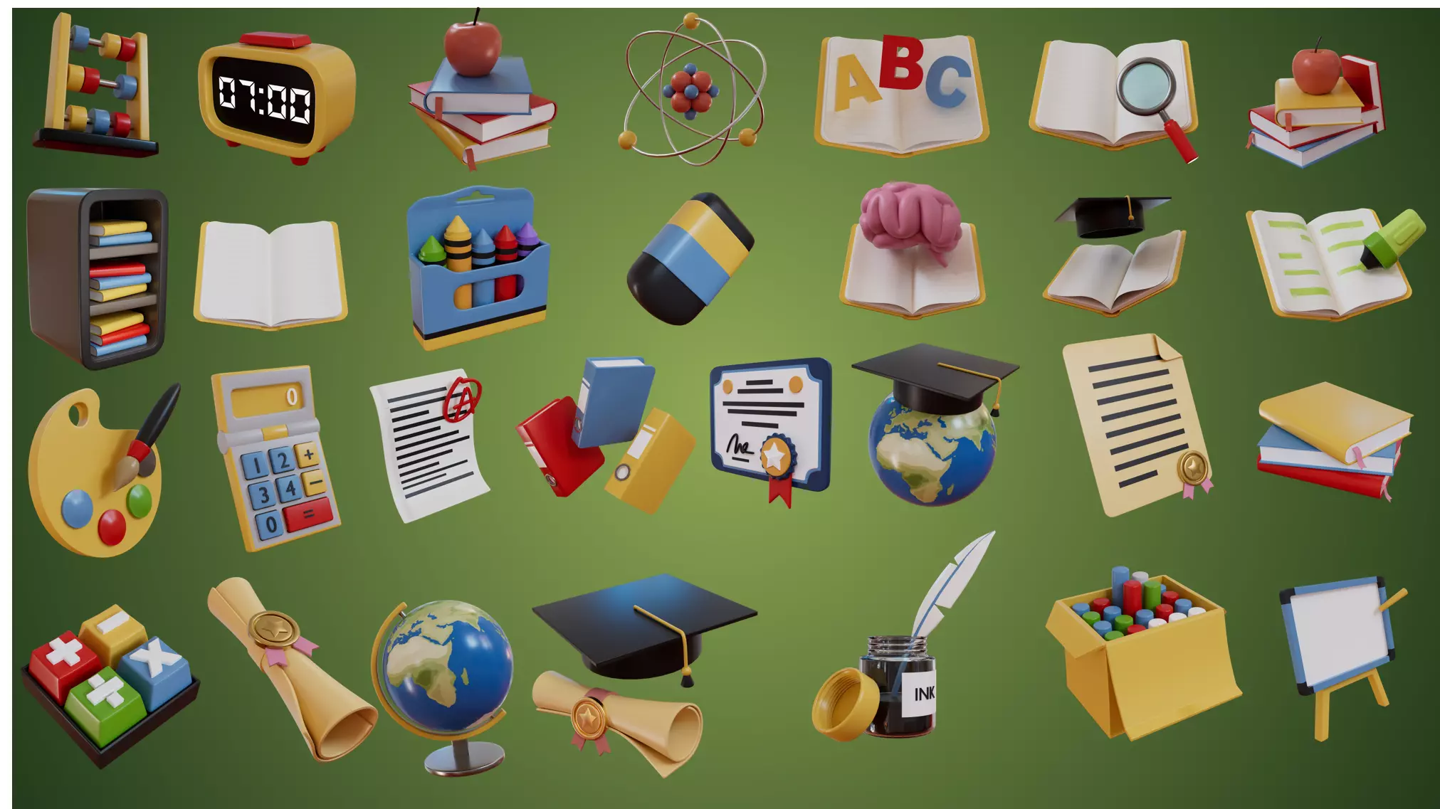 30 high quality educational objects -part 1 Low-poly 3D model_0