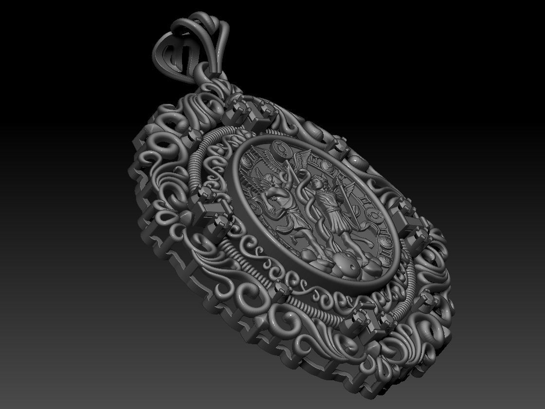 Gemini with Caduceus pendant - Zodiac 3D print model 3D print model_5