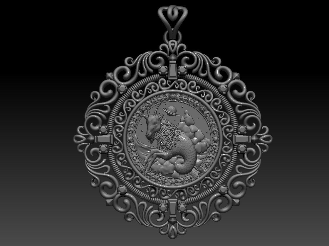 Zodiac sign Horoscope Capricorn pendent 3d Print Model 3D print model_3