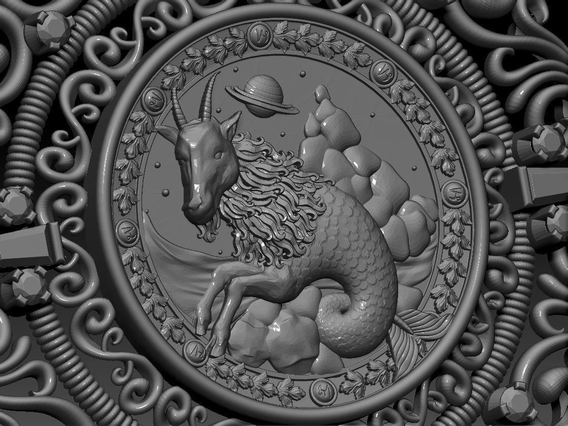 Zodiac sign Horoscope Capricorn pendent 3d Print Model 3D print model_10