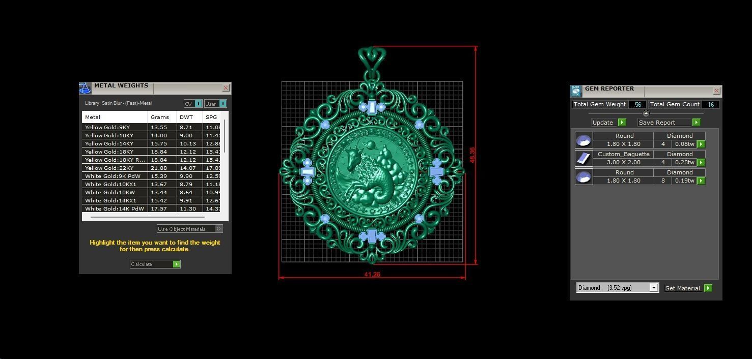Zodiac sign Horoscope Capricorn pendent 3d Print Model 3D print model_15
