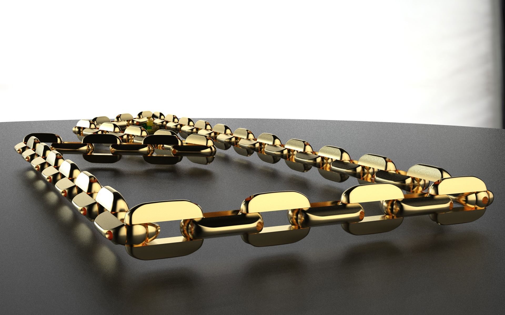 Chain and lock 3D print model_10