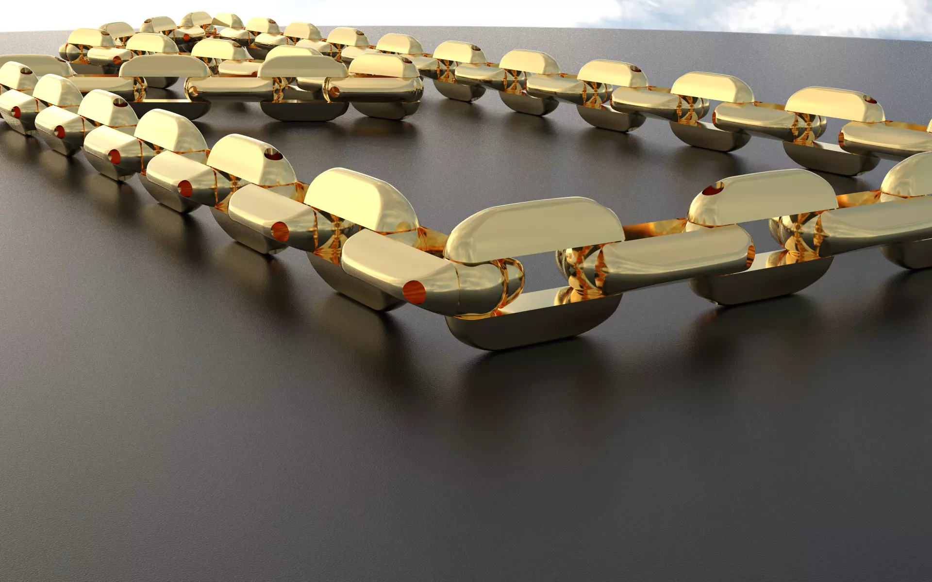 Chain and lock 3D print model_0