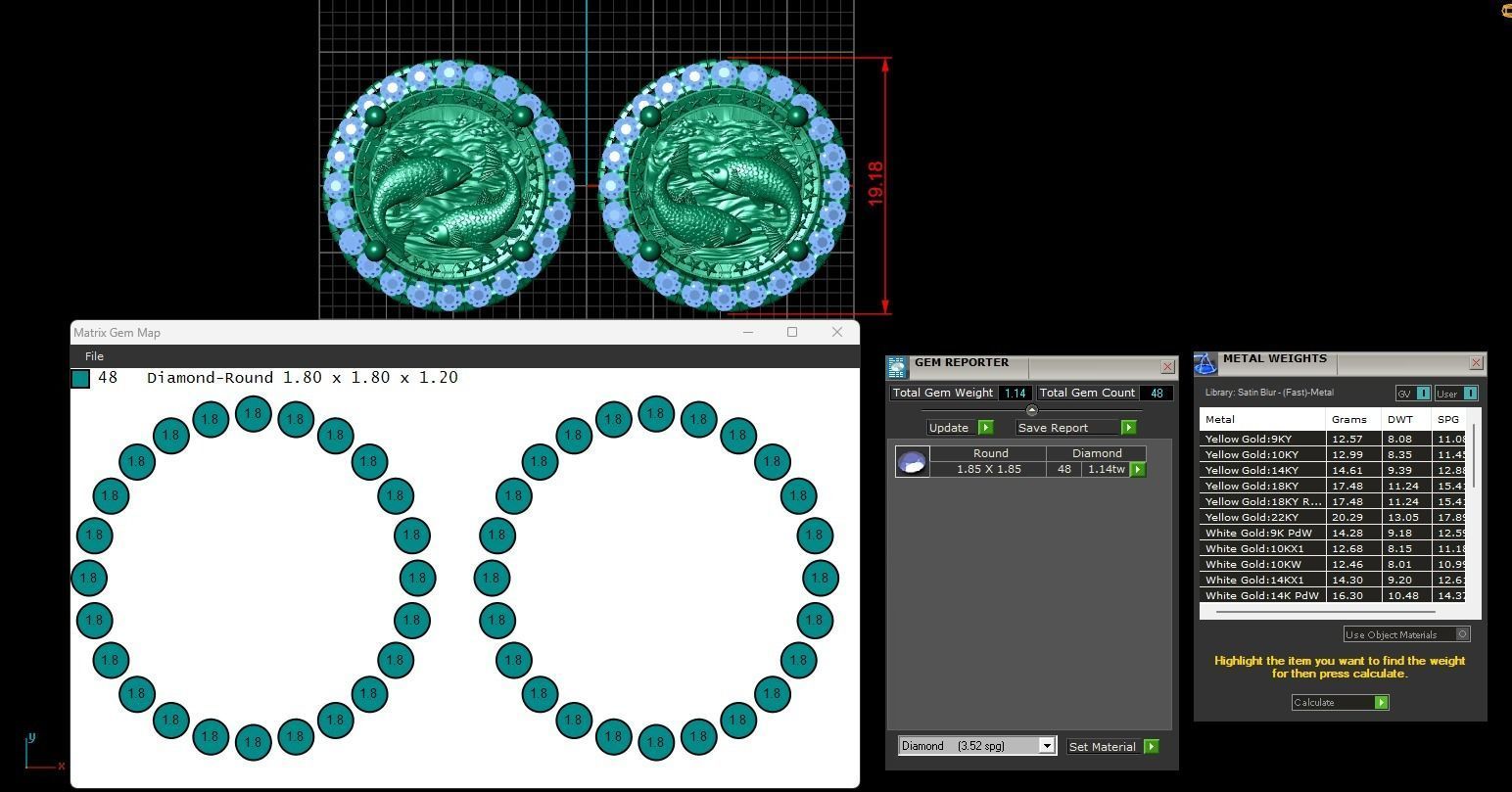 Zodiac sign Fishes Horoscope earring 3d Print Model 3D print model_13