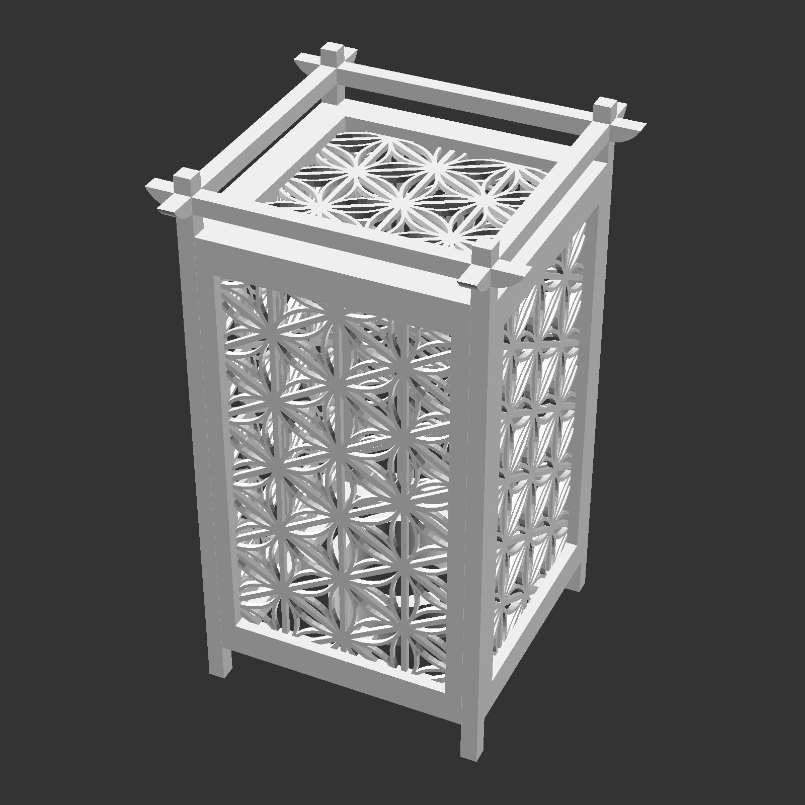 Kumiko Japanese Shoji Lantern - Shippo-kikkou 3D print model_4