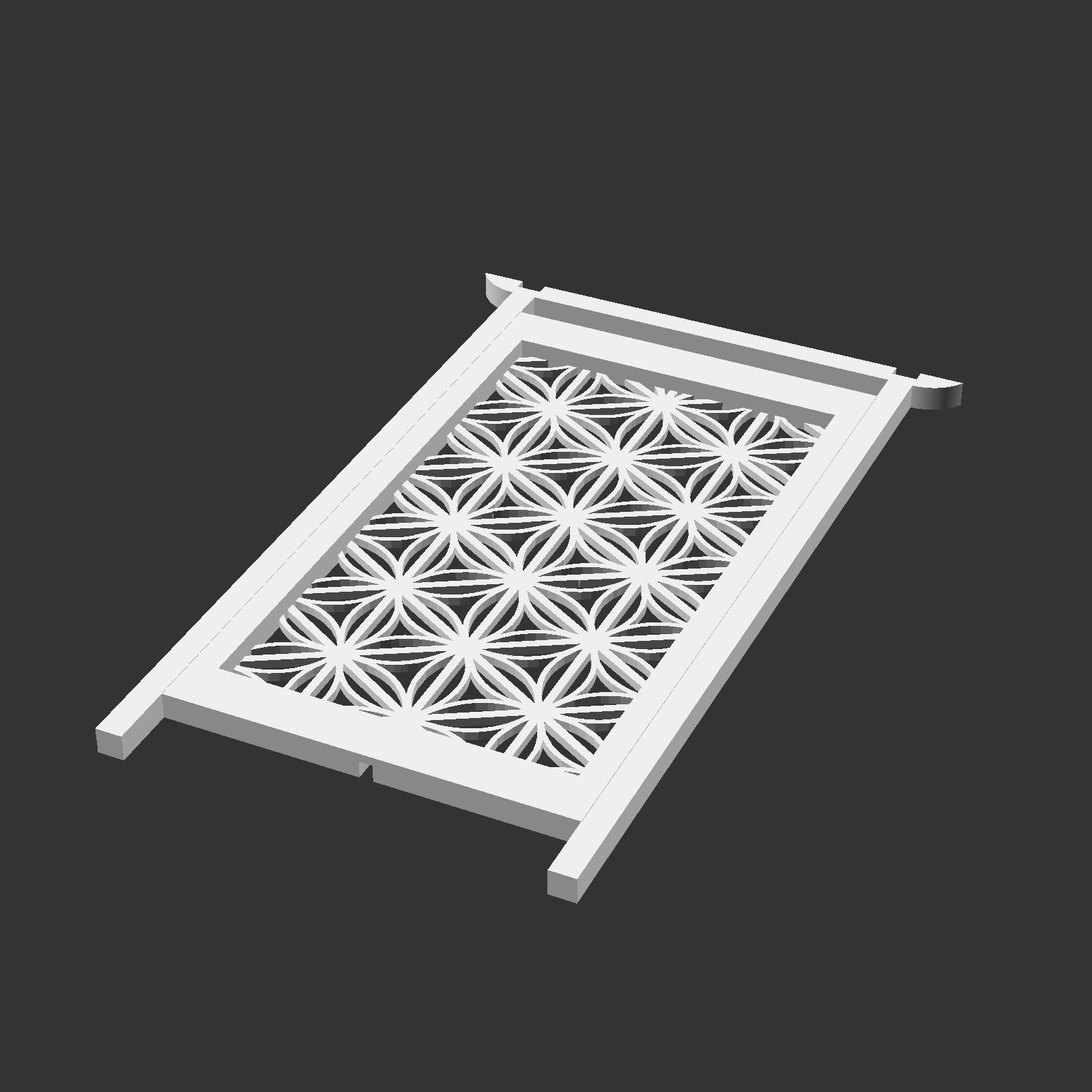 Kumiko Japanese Shoji Lantern - Shippo-kikkou 3D print model_5