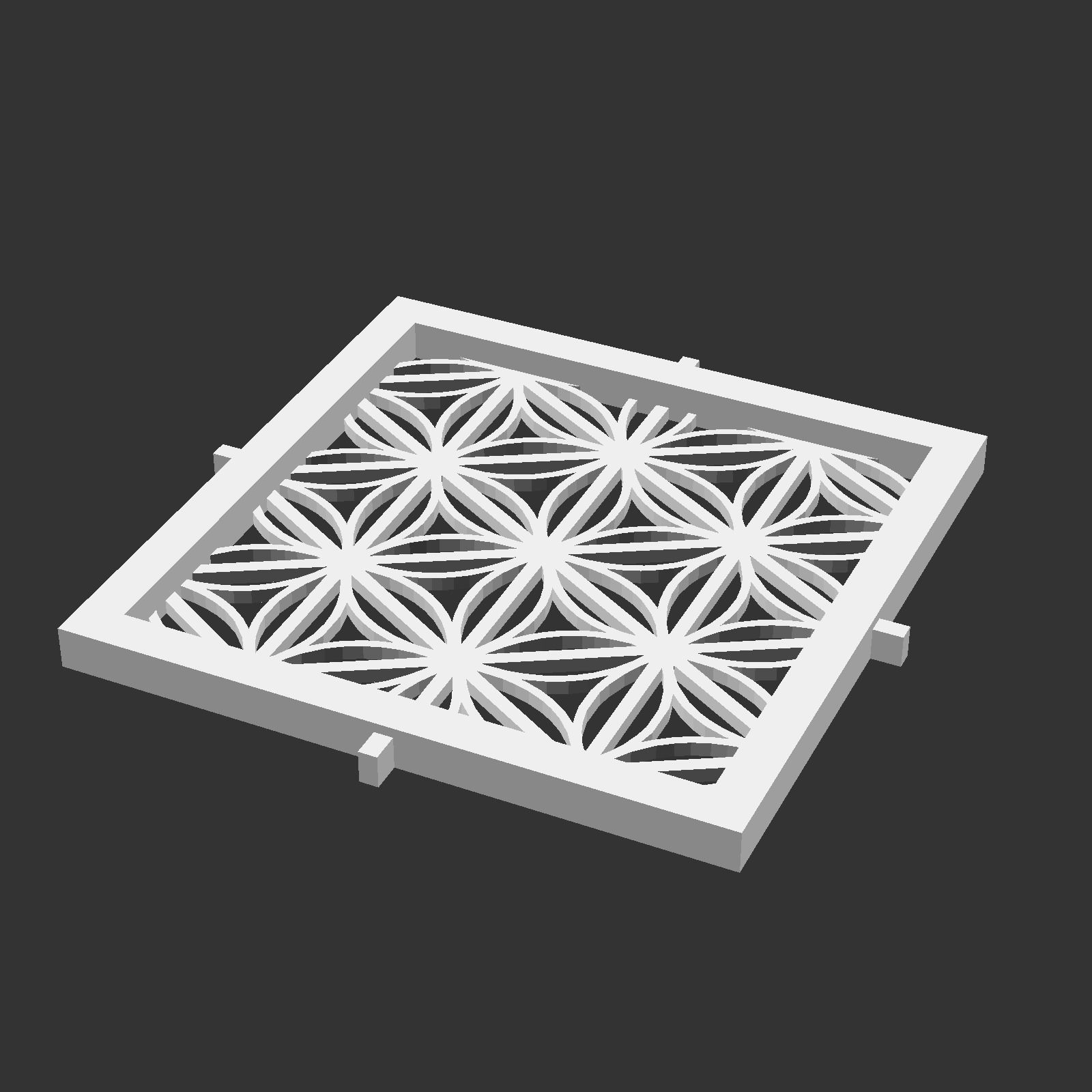 Kumiko Japanese Shoji Lantern - Shippo-kikkou 3D print model_13