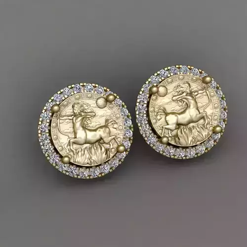 Zodiac sign Sagittariu Horoscope earring 3d Print model
