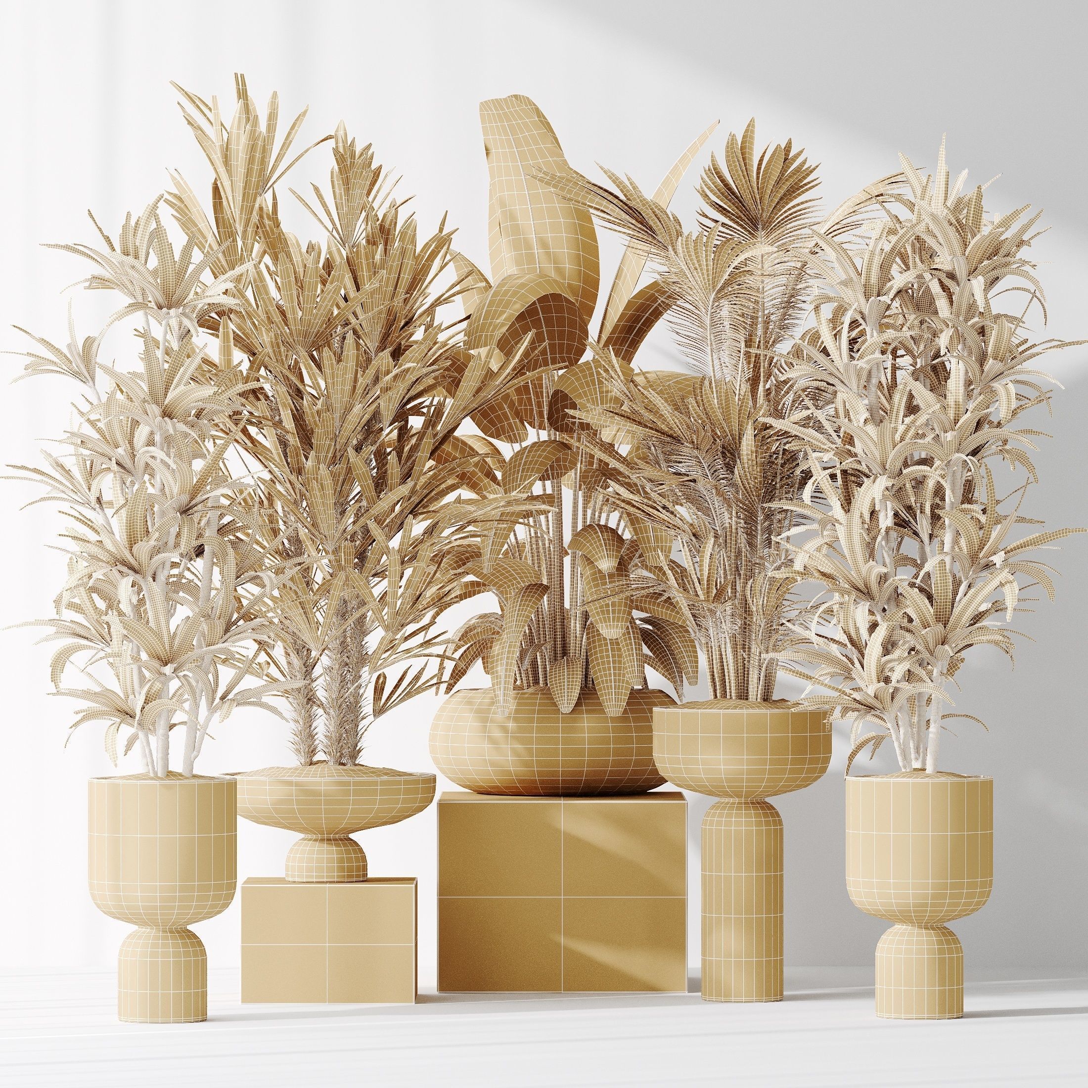 12 Different SETS of Plant Indoor SET VOL153 3D Model Collection_58