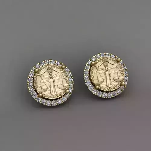 Zodiac sign Libra Horoscope earring  3d Print Model