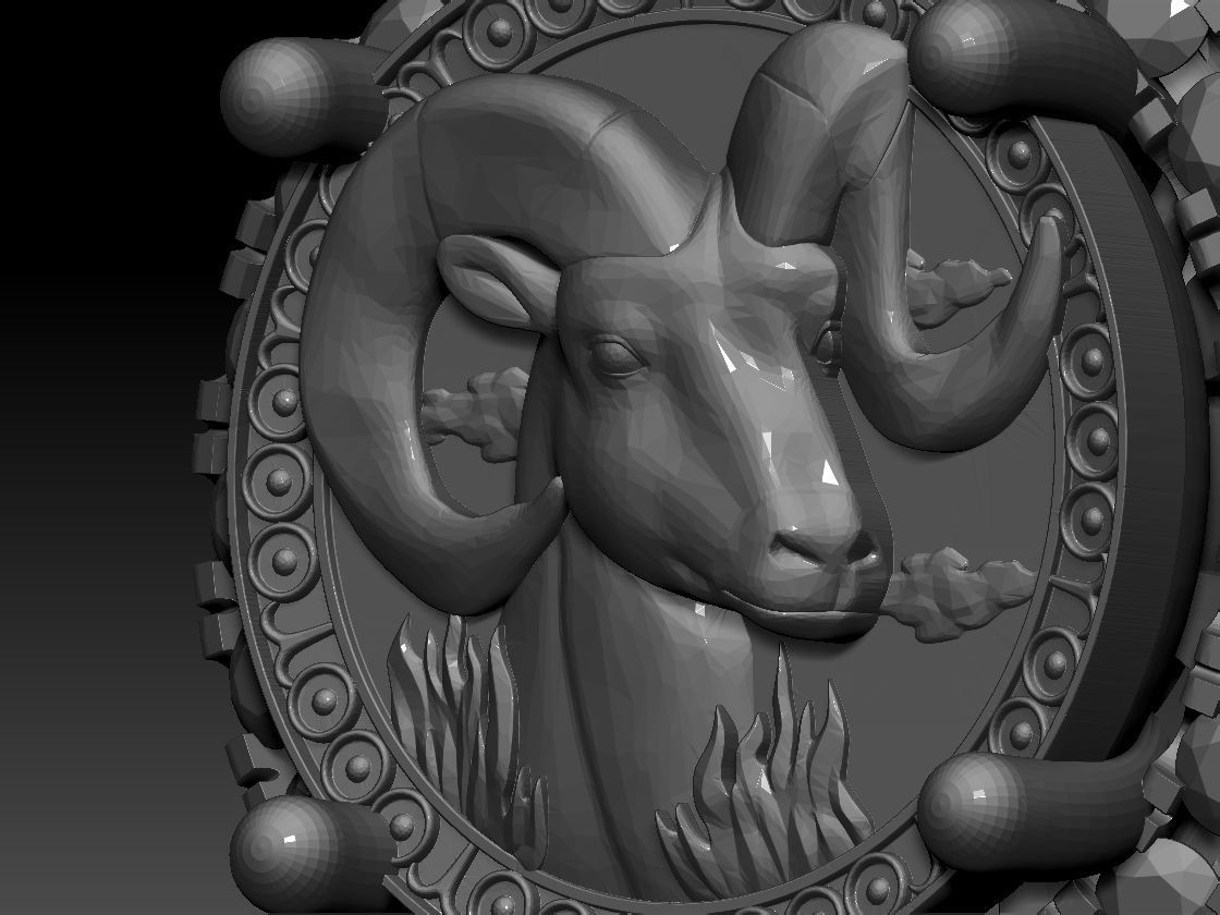 Zodiac sign Aries Horoscope earring 3d print Model 3D print model_5