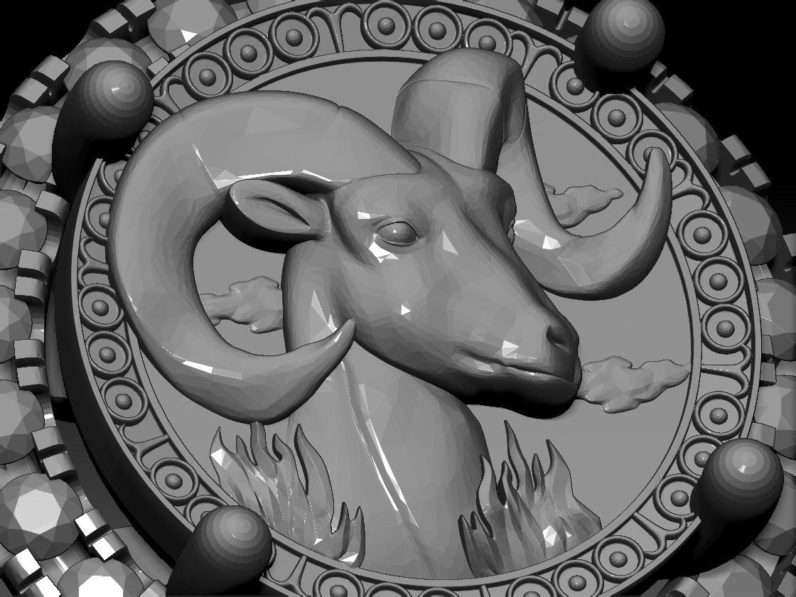 Zodiac sign Aries Horoscope earring 3d print Model 3D print model_4