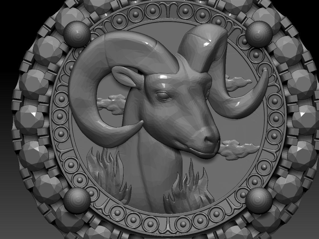 Zodiac sign Aries Horoscope earring 3d print Model 3D print model_7