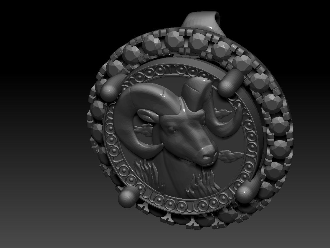 Zodiac sign Aries Horoscope earring 3d print Model 3D print model_3