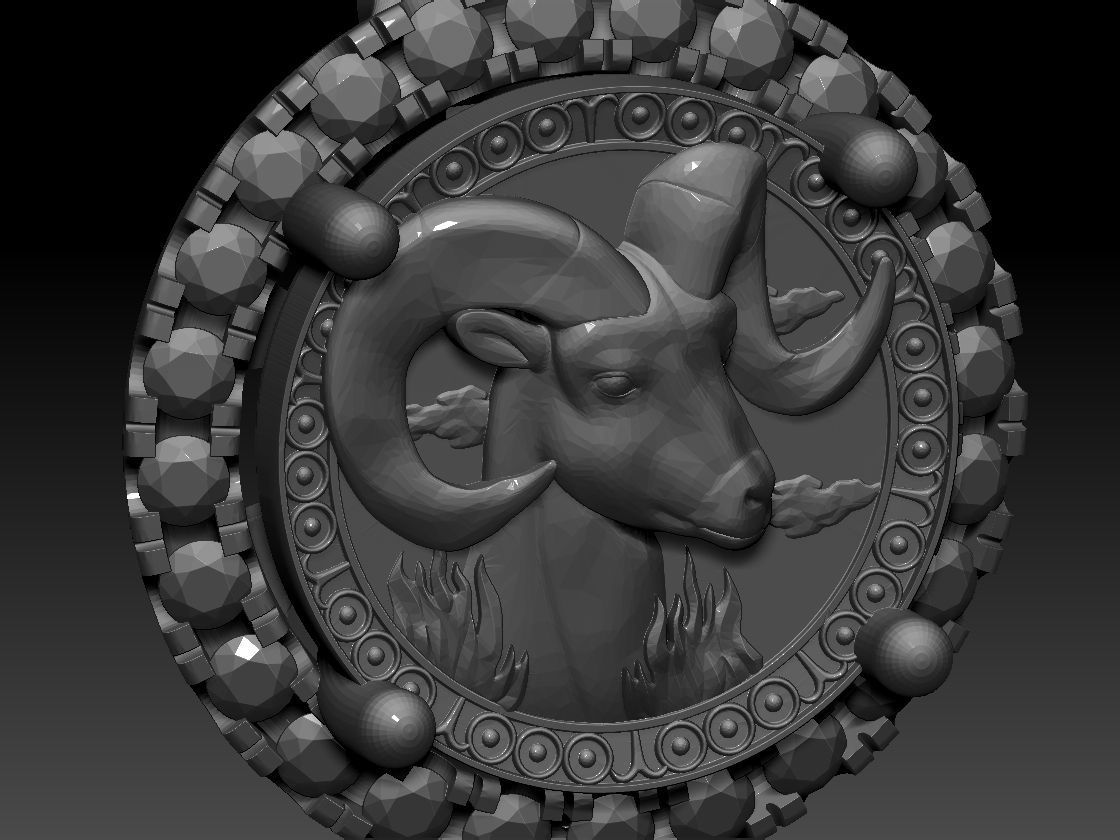 Zodiac sign Aries Horoscope earring 3d print Model 3D print model_1
