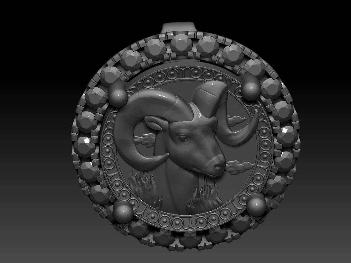 Zodiac sign Aries Horoscope earring 3d print Model 3D print model_2