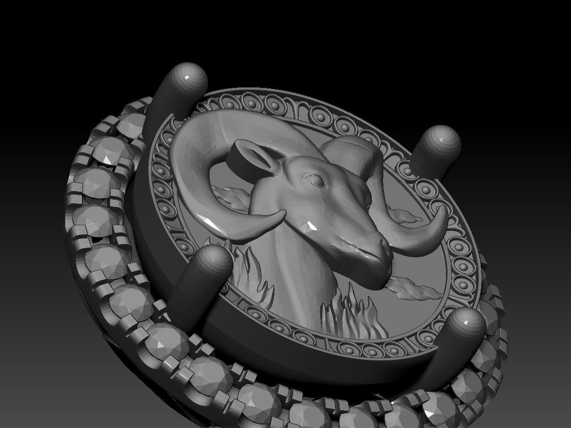 Zodiac sign Aries Horoscope earring 3d print Model 3D print model_6