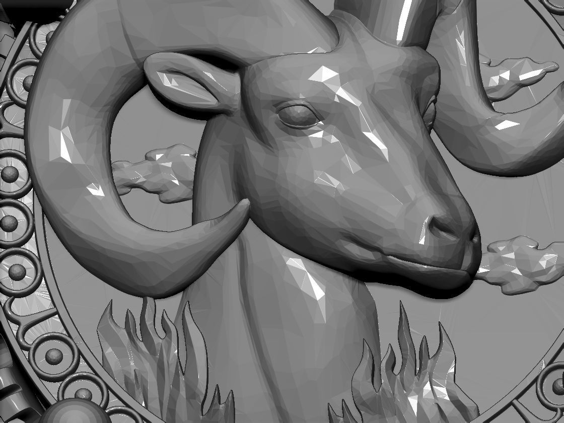 Zodiac sign Aries Horoscope earring 3d print Model 3D print model_9